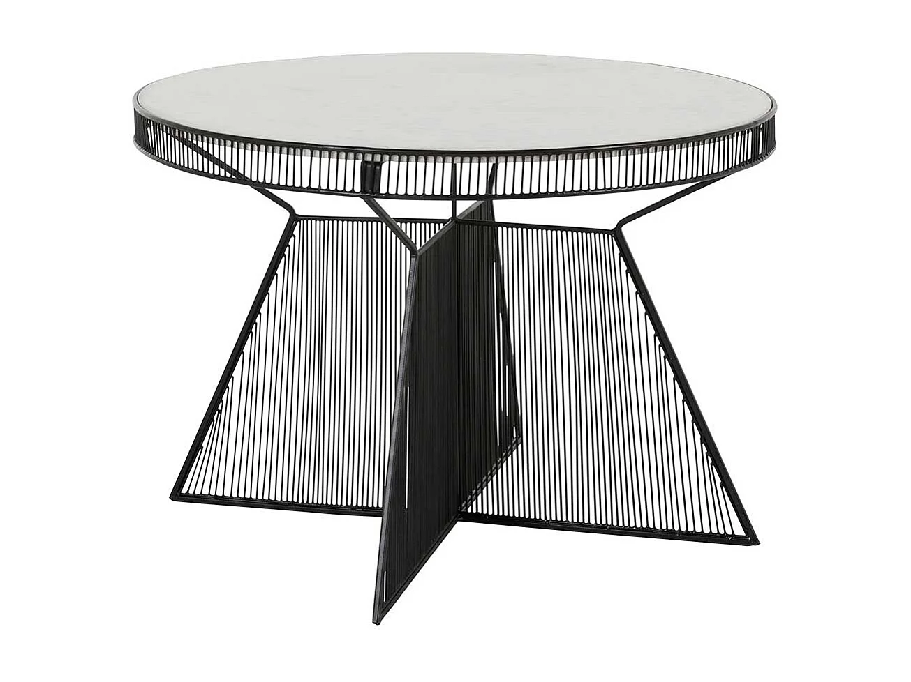 Wohnzimmer Designtisch mit Marmorplatte 77 cm Durchmesser
