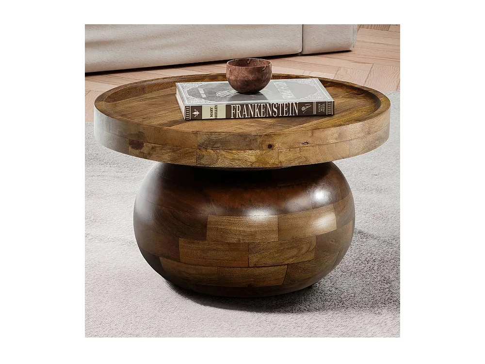 Couchtisch Holztisch in Braun aus Mangobaum Massivholz