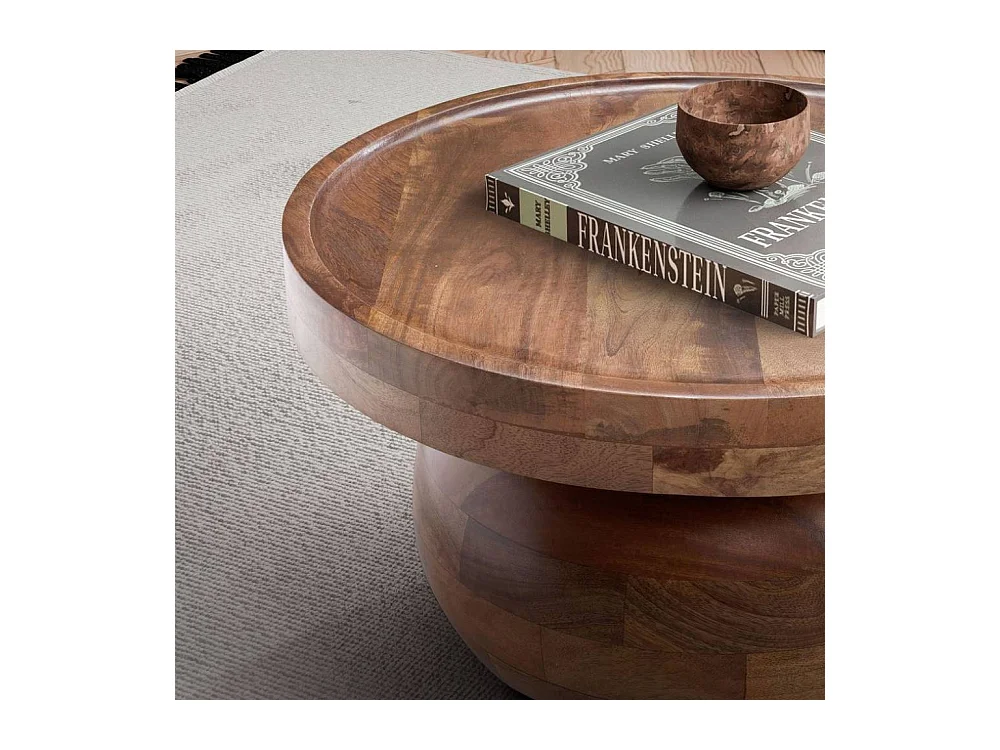 Couchtisch Holztisch in Braun aus Mangobaum Massivholz