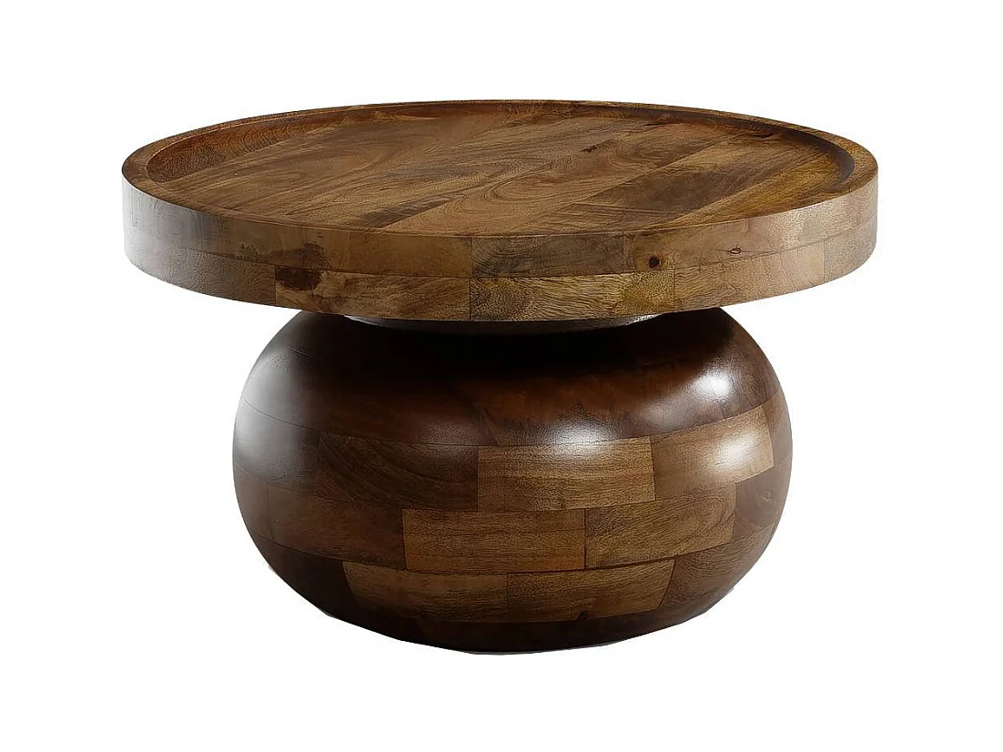 Couchtisch Holztisch in Braun aus Mangobaum Massivholz