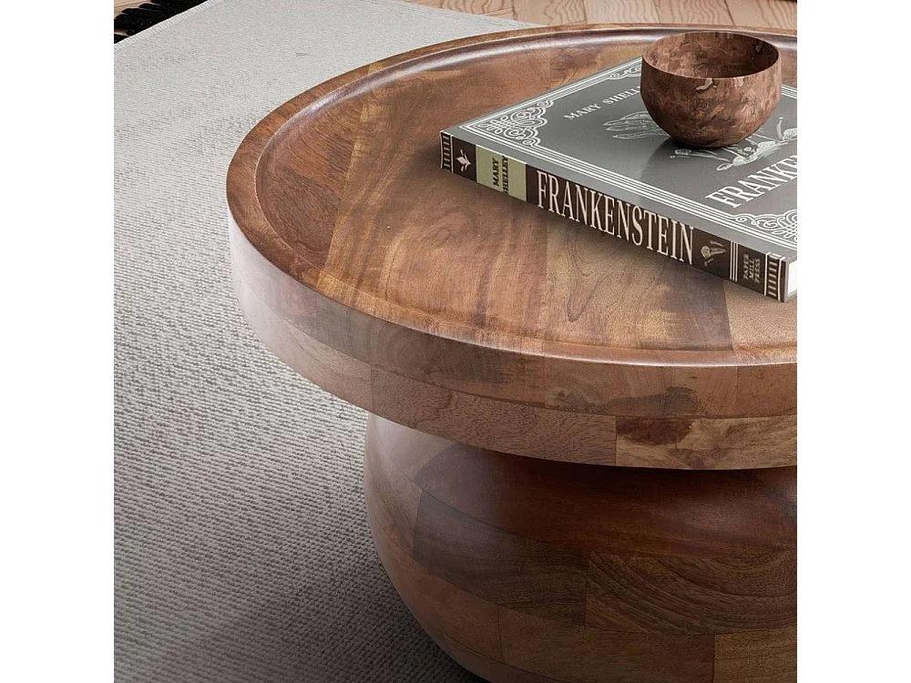 Couchtisch Holztisch in Braun aus Mangobaum Massivholz