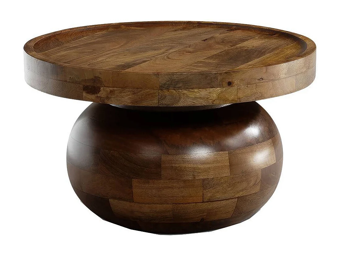 Couchtisch Holztisch in Braun aus Mangobaum Massivholz