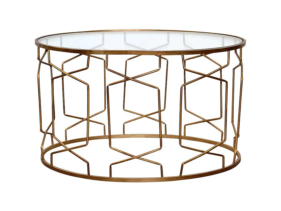 Design Couchtisch mit ovaler Tischplatte Gestell Goldfarben