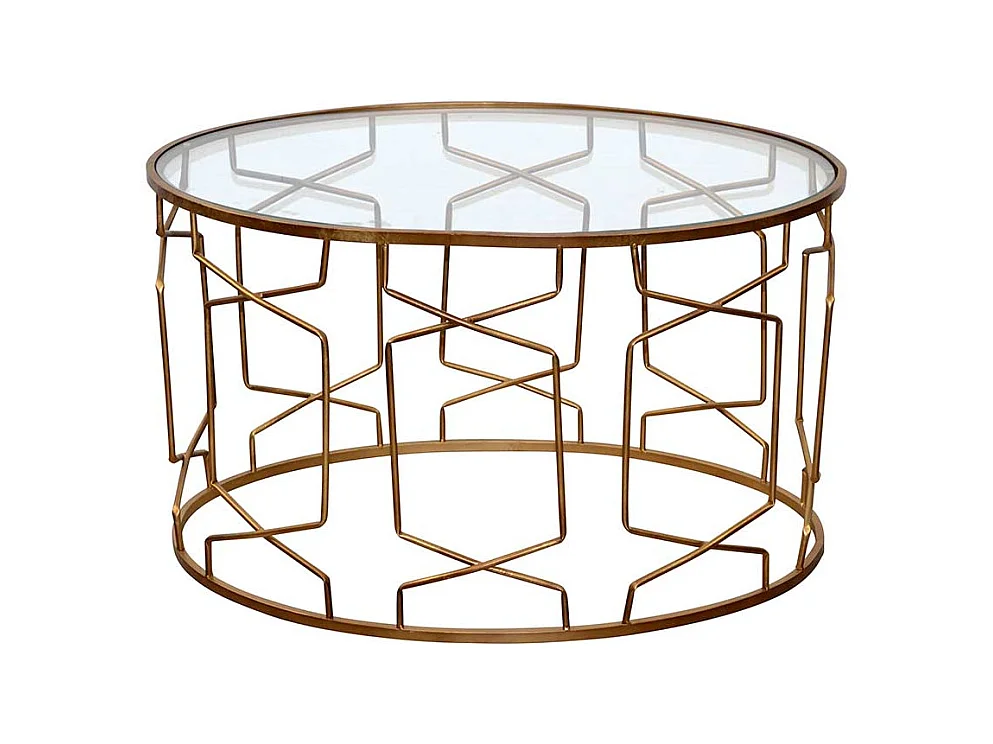 Design Couchtisch mit ovaler Tischplatte Gestell Goldfarben