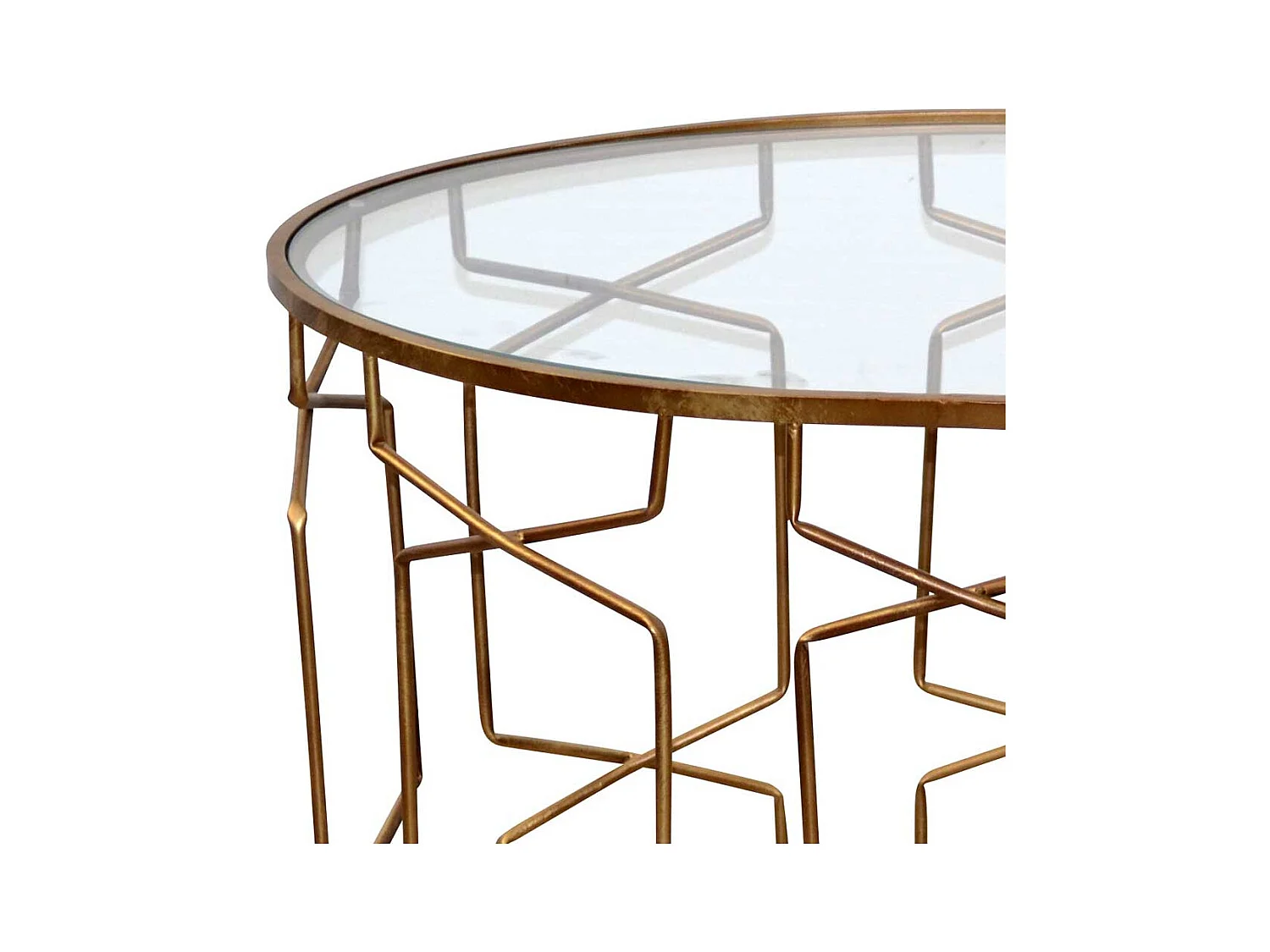 Design Couchtisch mit ovaler Tischplatte Gestell Goldfarben