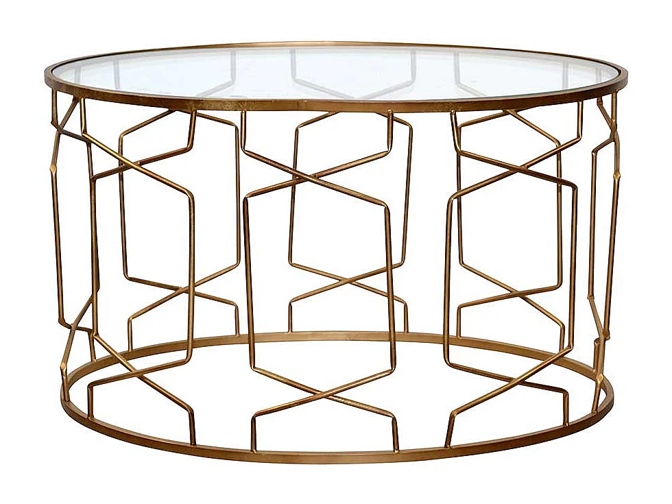 Design Couchtisch mit ovaler Tischplatte Gestell Goldfarben