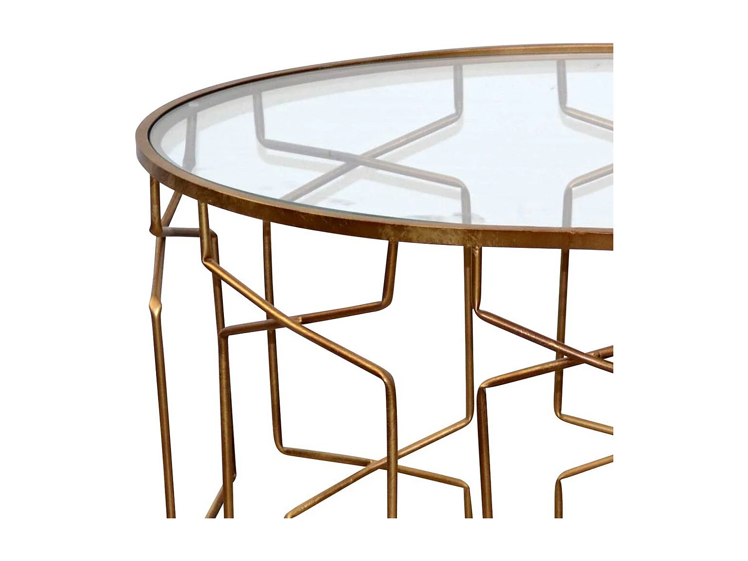 Design Couchtisch mit ovaler Tischplatte Gestell Goldfarben