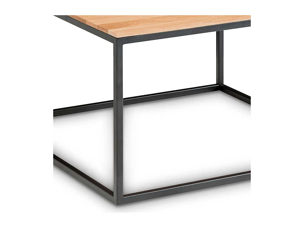 Echtholztisch aus Asteiche Massivholz und Metall 70 cm breit