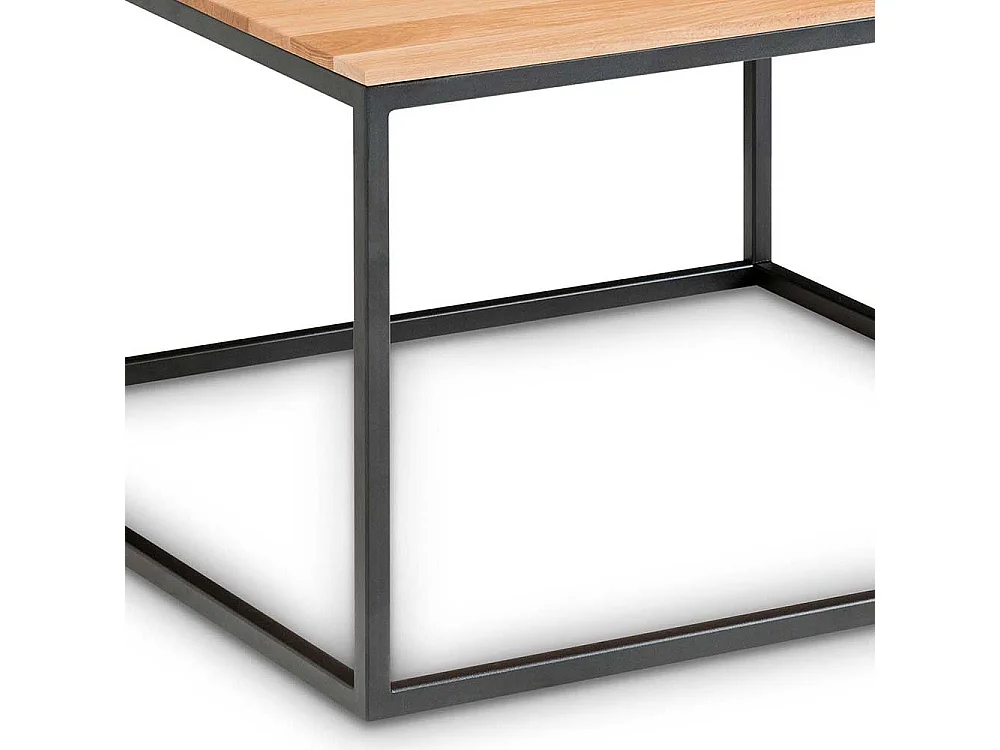 Echtholztisch aus Asteiche Massivholz und Metall 70 cm breit