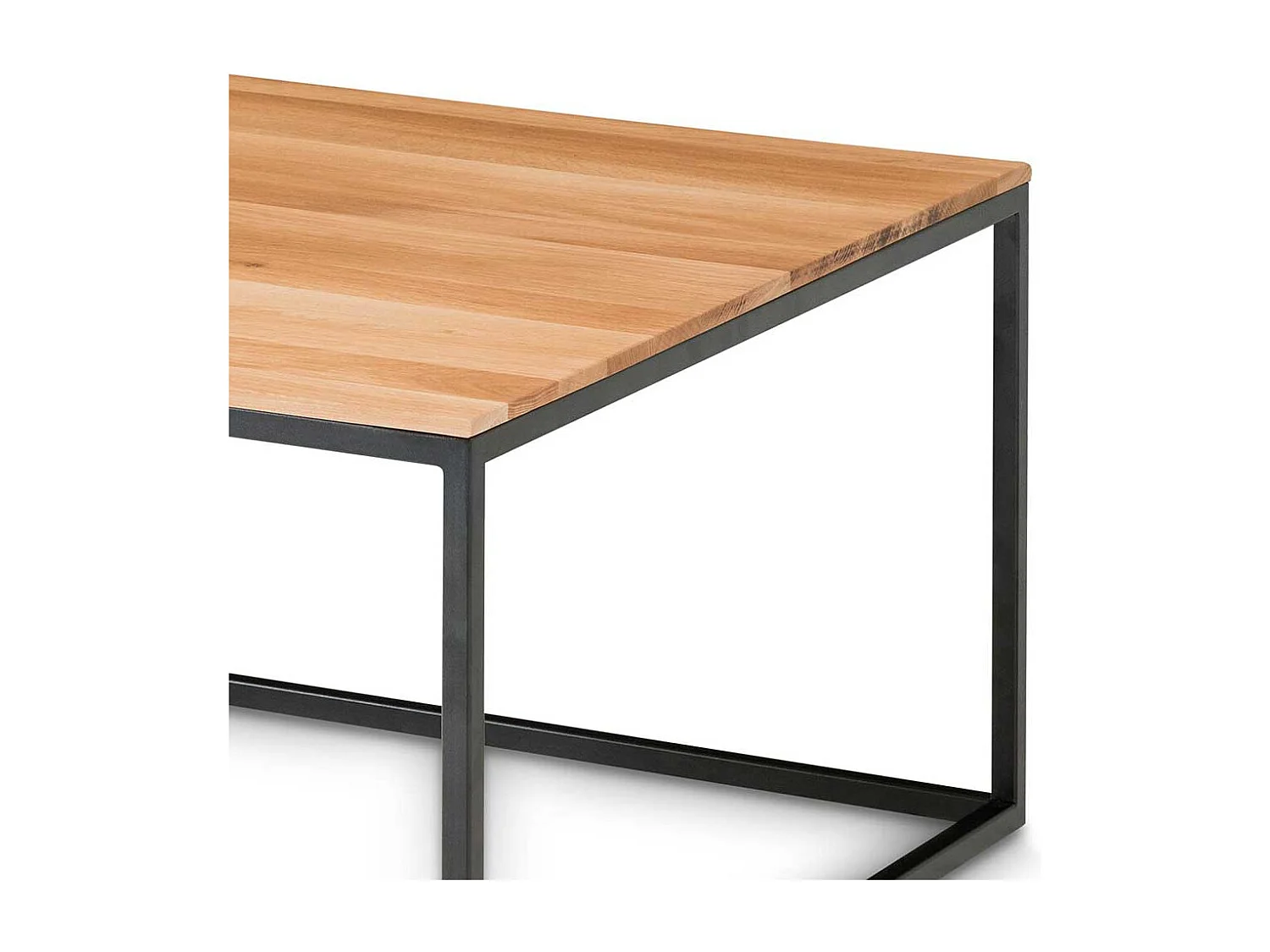 Echtholztisch aus Asteiche Massivholz und Metall 70 cm breit