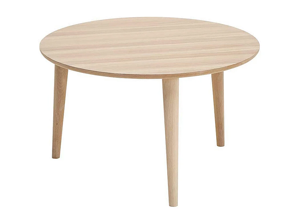 Runder Sofatisch aus Eiche Bianco geölt modern