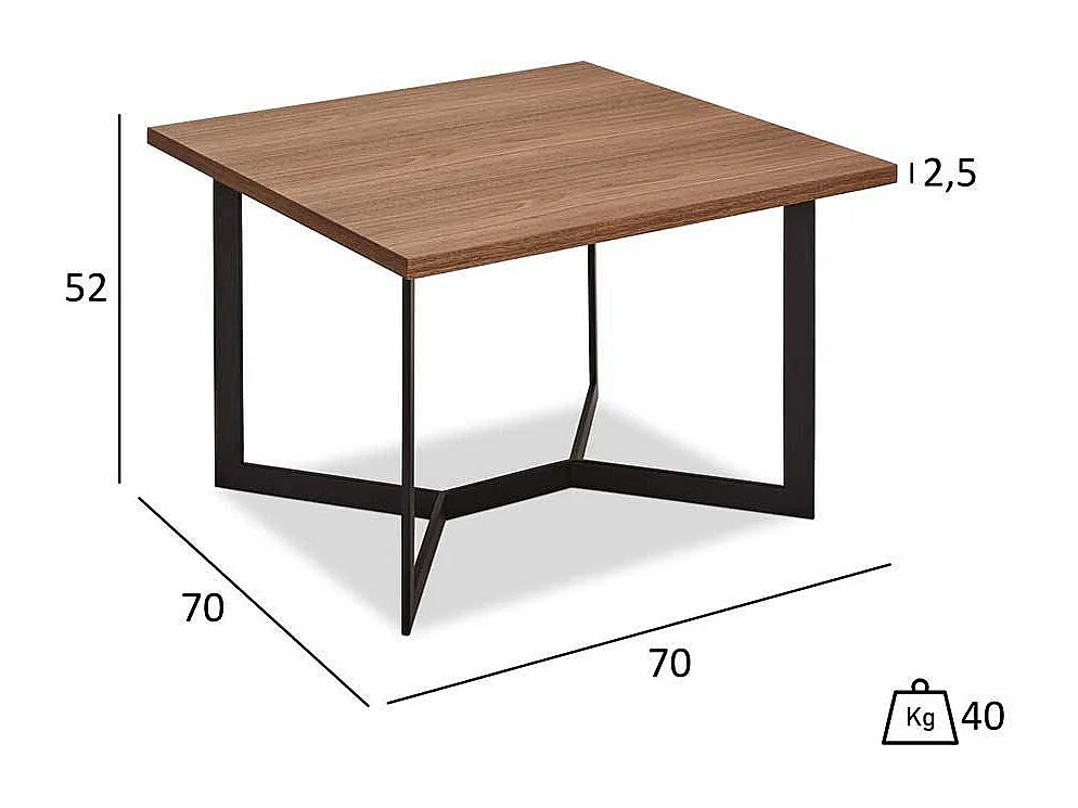 Sofatisch in Walnussfarben furniert Retrostil