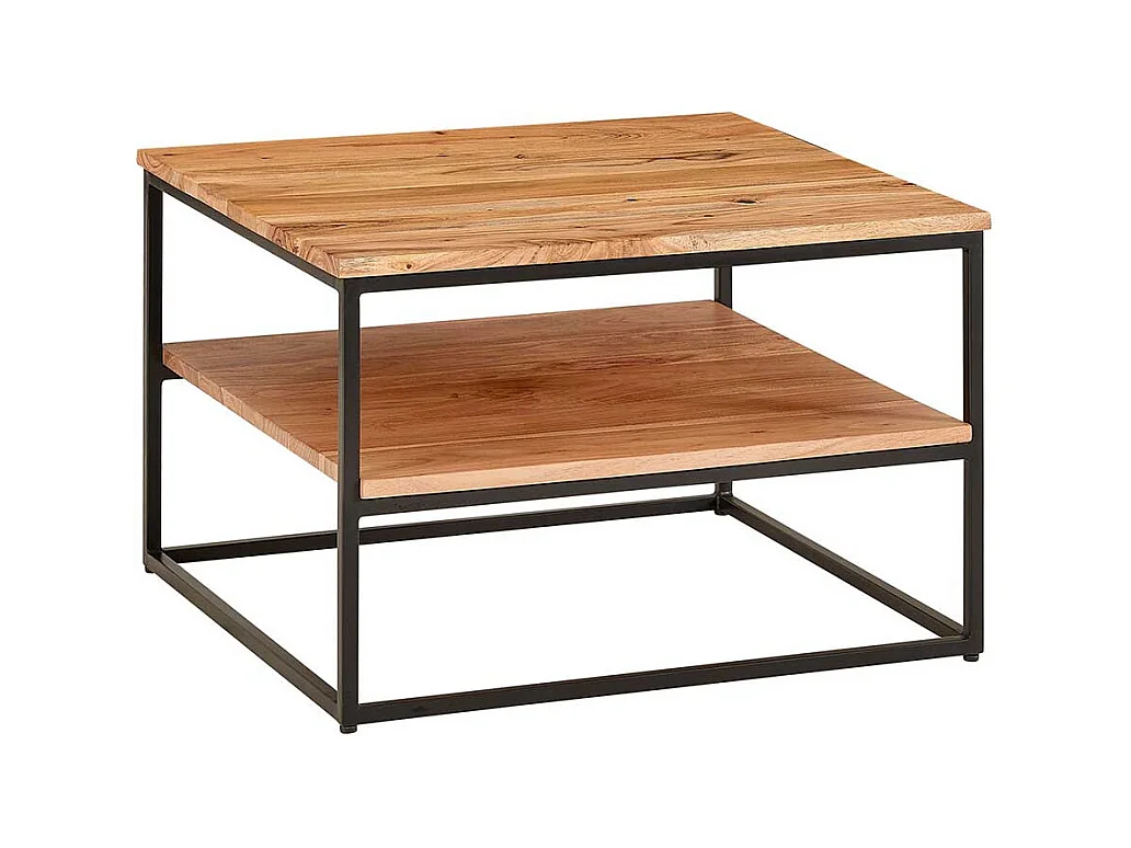 Moderner Wohnzimmertisch aus Akazie Massivholz Bügelgestell