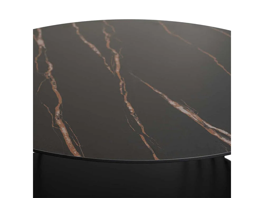 Couchtisch Salontisch in Schwarz und Marmor Optik