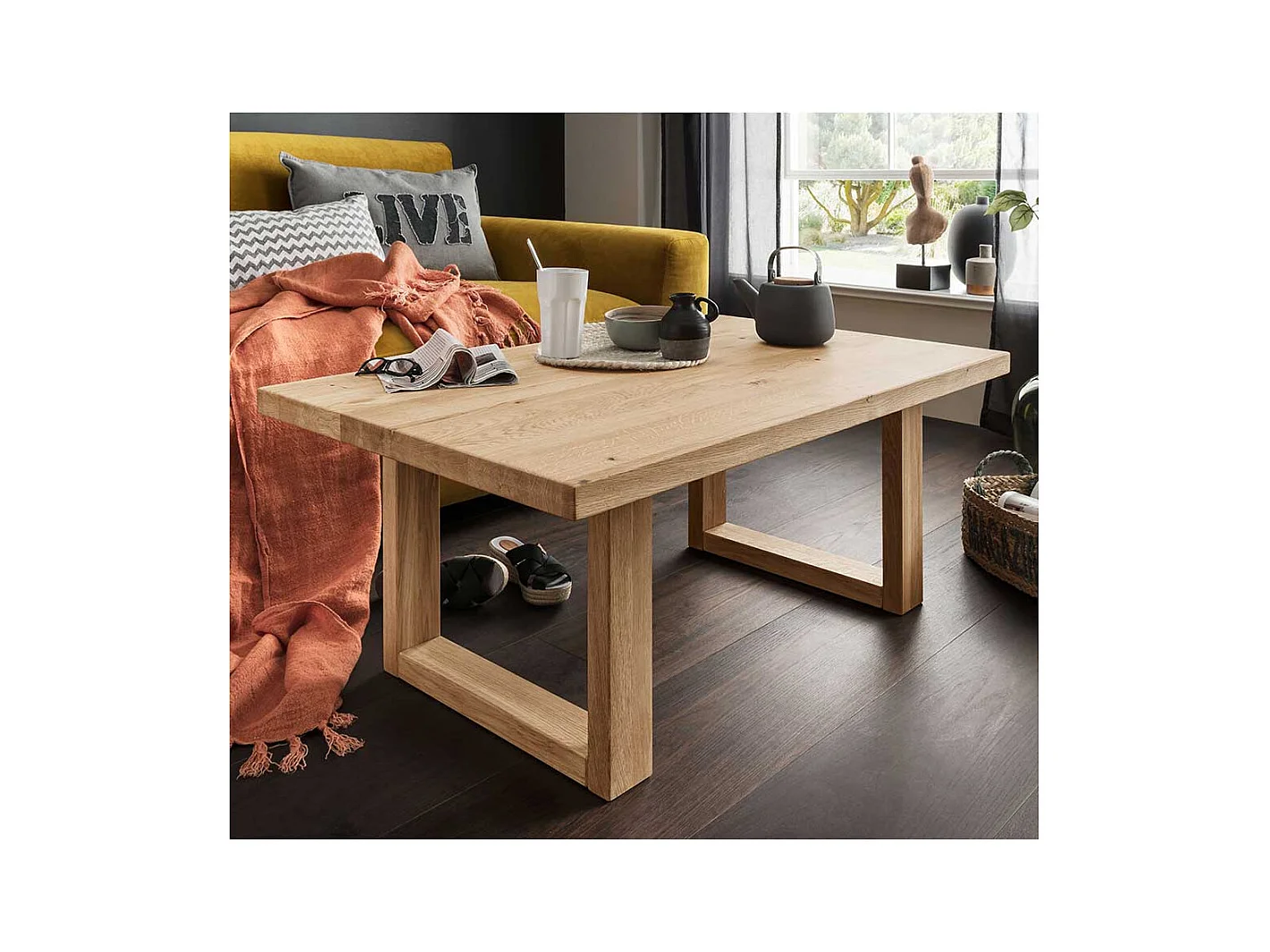 Couchtisch aus Wildeiche Massivholz geölt