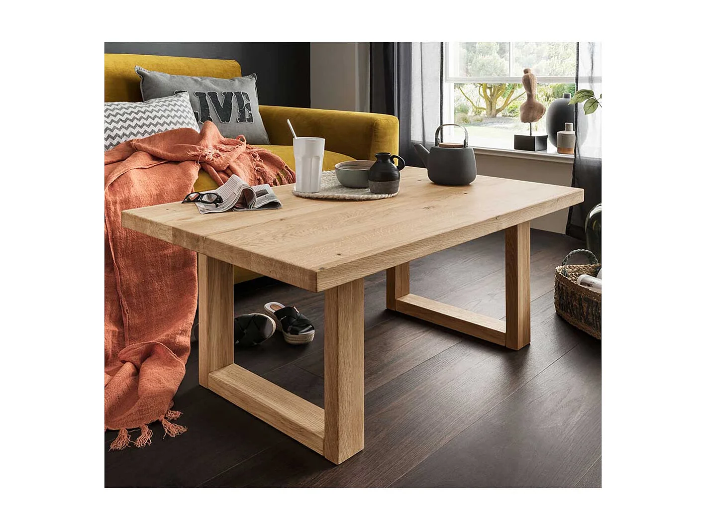 Couchtisch aus Wildeiche Massivholz geölt