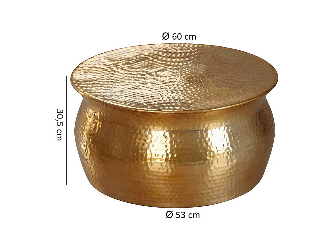 Wohnzimmer Tisch aus Aluminium Goldfarben