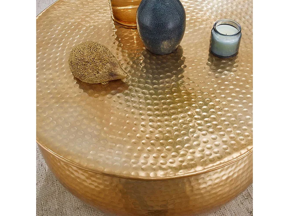 Wohnzimmer Tisch aus Aluminium Goldfarben