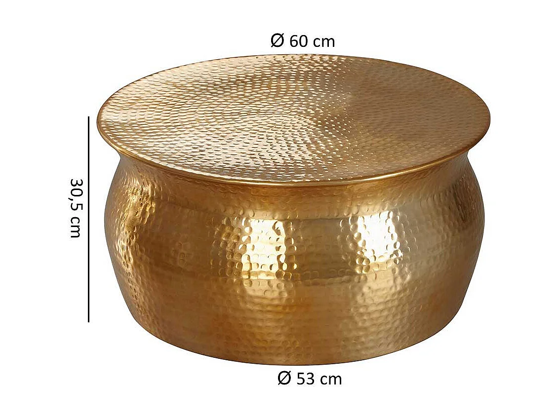 Wohnzimmer Tisch aus Aluminium Goldfarben