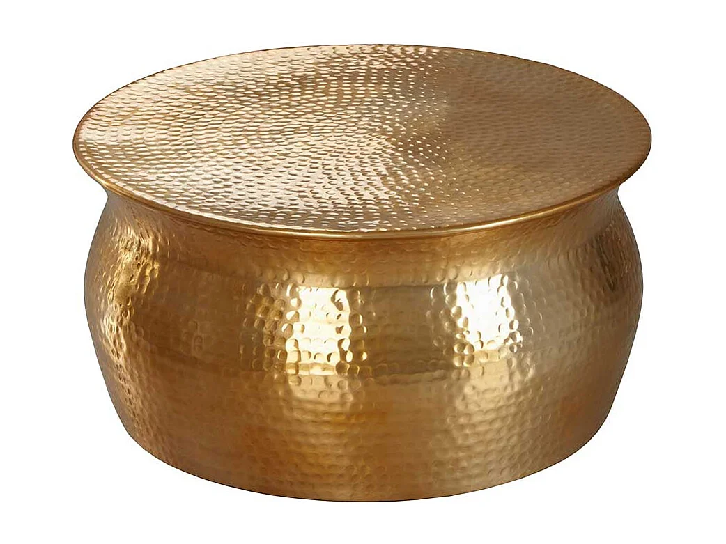 Wohnzimmer Tisch aus Aluminium Goldfarben