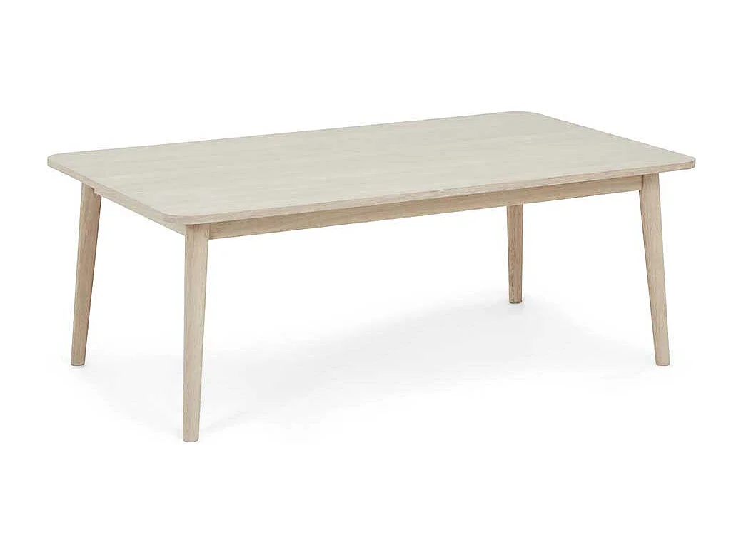 Couchtisch Sofatisch in Eiche weiß mit Vierfußgestell