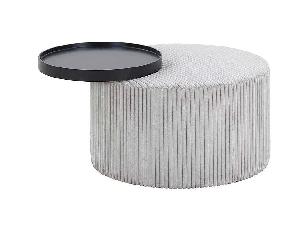 Wohnzimmer Tisch in Grau und Schwarz schwenkbarer Tischplatte