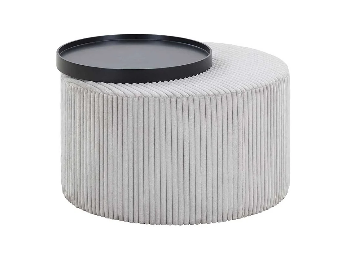 Wohnzimmer Tisch in Grau und Schwarz schwenkbarer Tischplatte