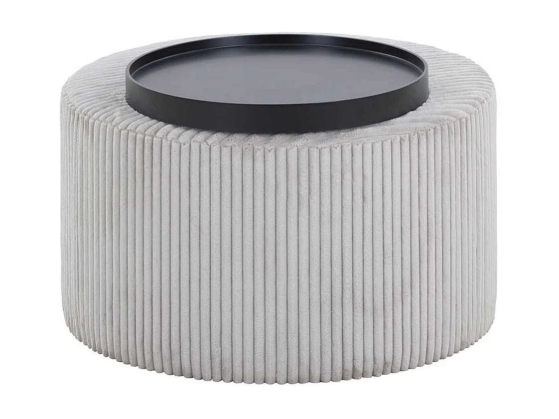 Wohnzimmer Tisch in Grau und Schwarz schwenkbarer Tischplatte