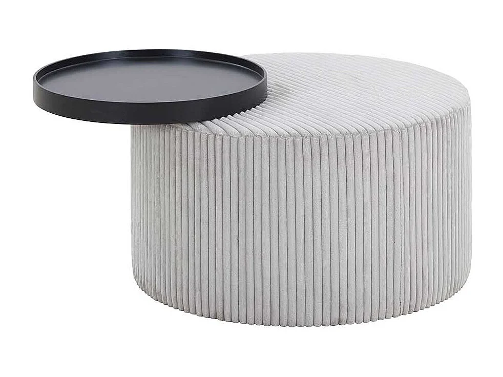 Wohnzimmer Tisch in Grau und Schwarz schwenkbarer Tischplatte