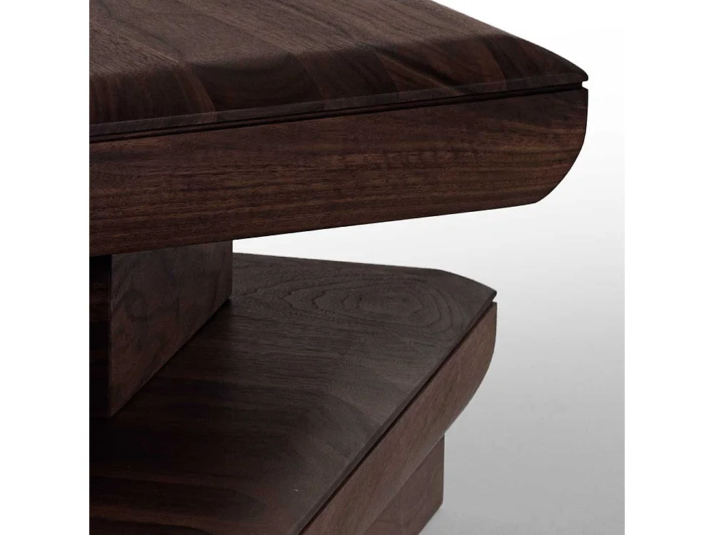 Sofatisch aus Nussbaum Massivholz schwenkbarer Tischplatte