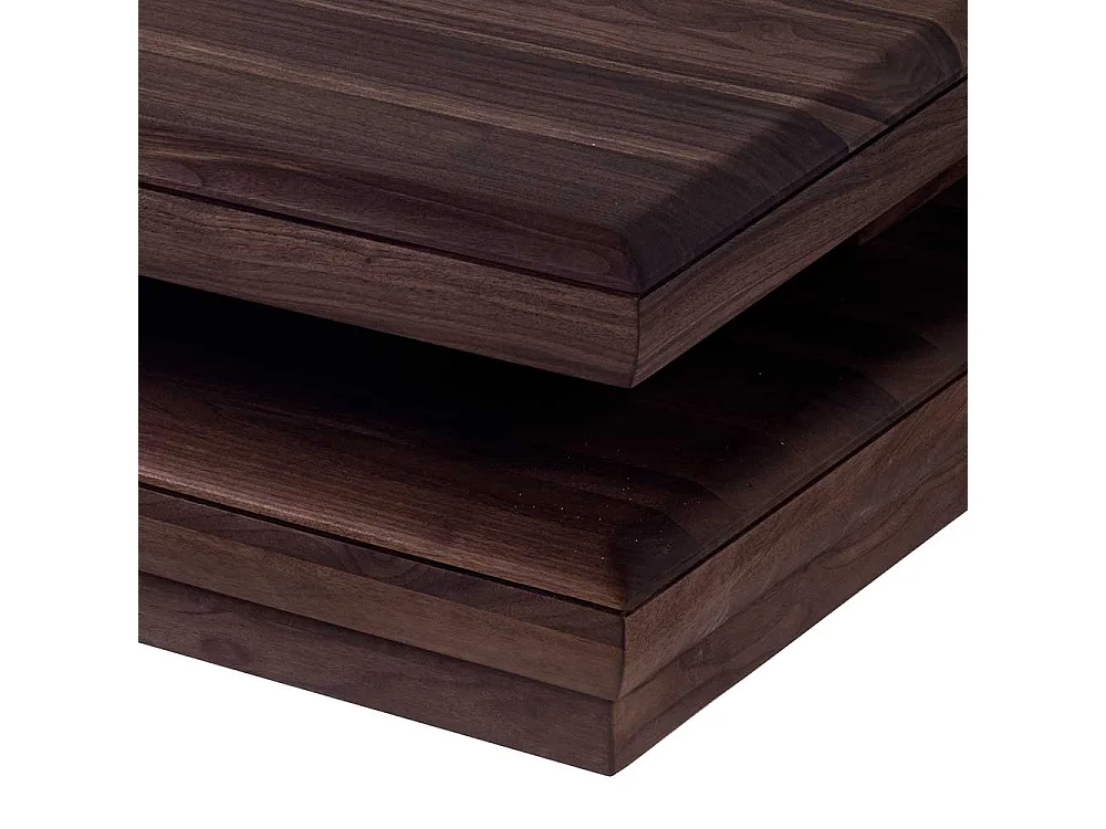 Sofatisch aus Nussbaum Massivholz schwenkbarer Tischplatte