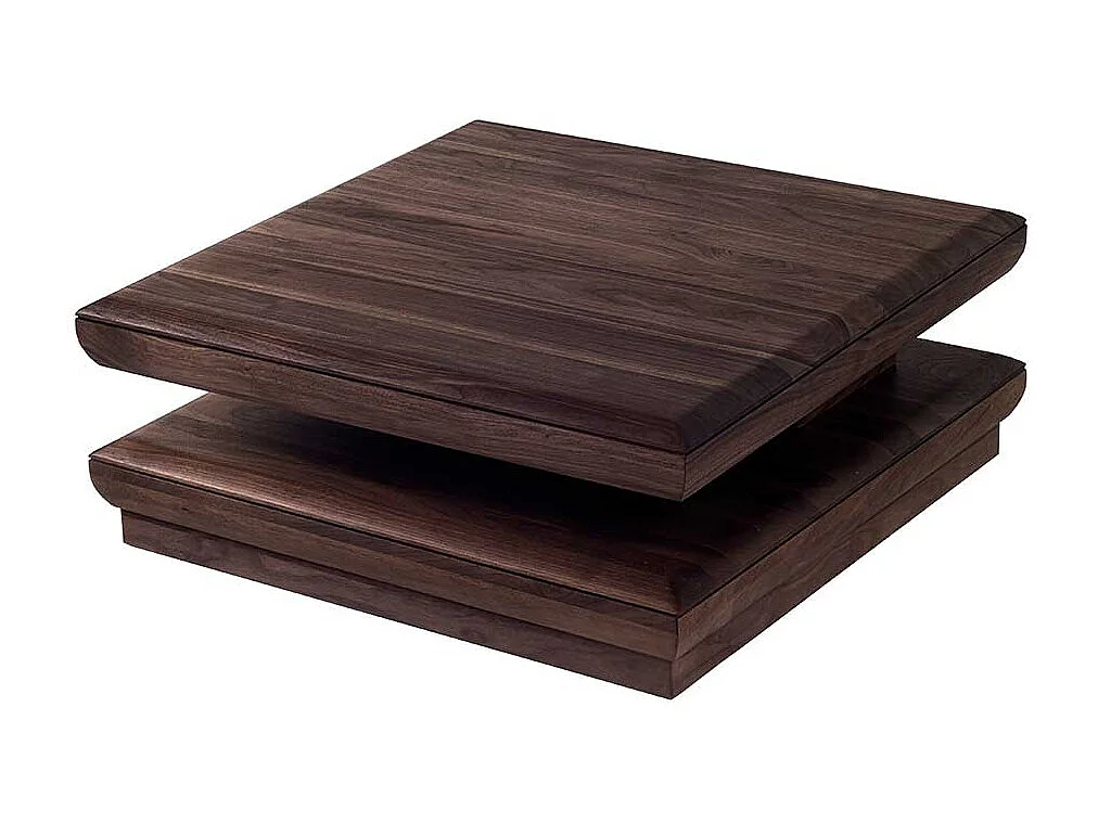 Sofatisch aus Nussbaum Massivholz schwenkbarer Tischplatte