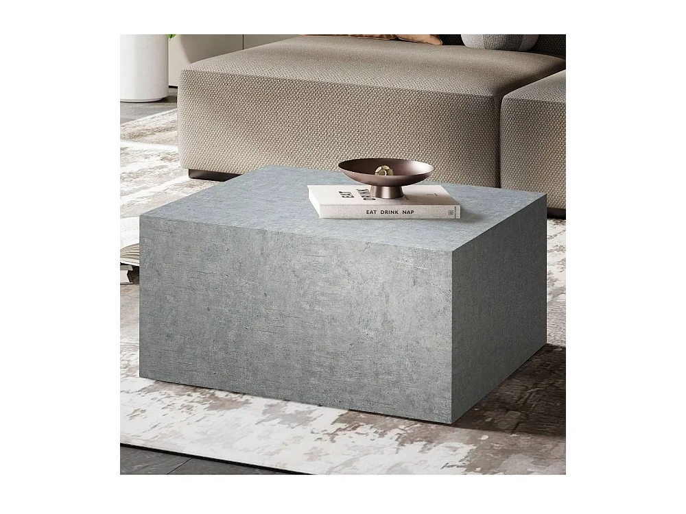 Couchtisch Sofatisch in Beton Grau und quadratischer Form
