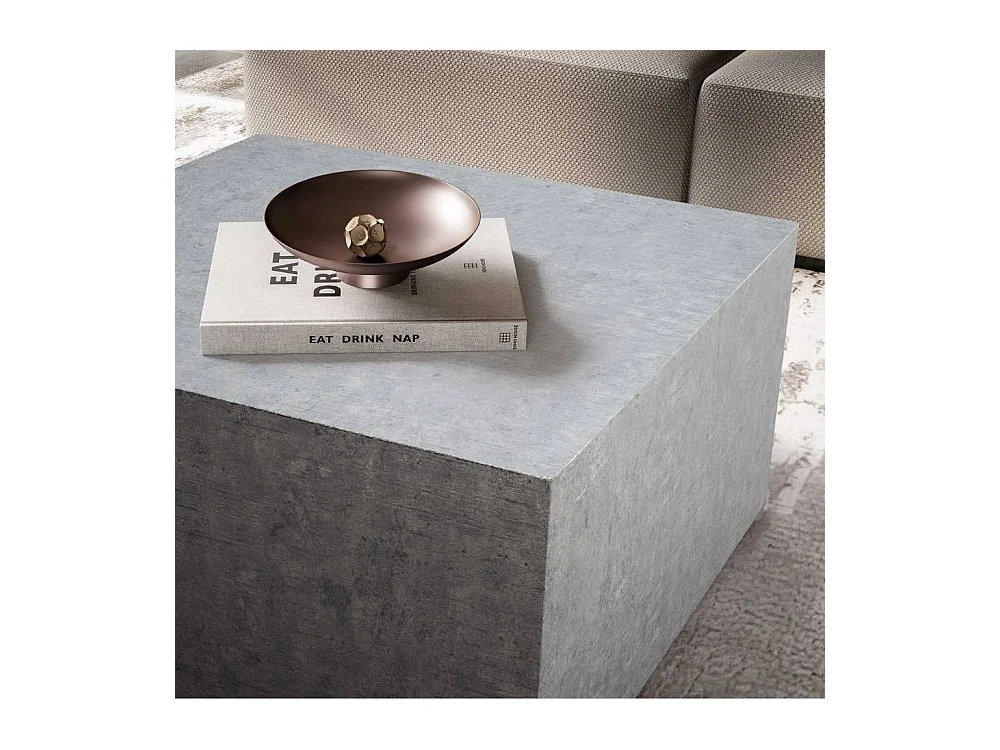 Couchtisch Sofatisch in Beton Grau und quadratischer Form