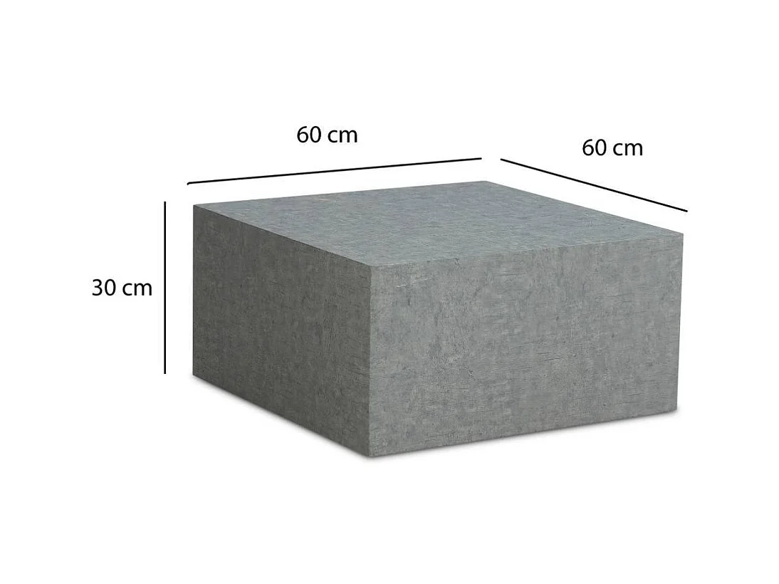 Couchtisch Sofatisch in Beton Grau und quadratischer Form
