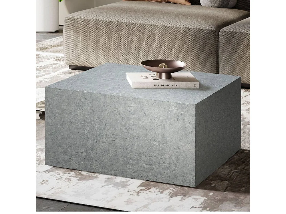 Couchtisch Sofatisch in Beton Grau und quadratischer Form