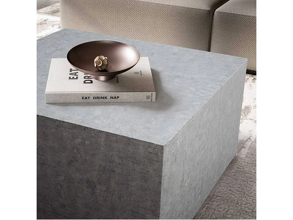 Couchtisch Sofatisch in Beton Grau und quadratischer Form