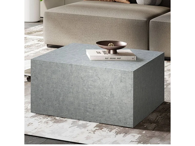 Couchtisch Sofatisch in Beton Grau und quadratischer Form