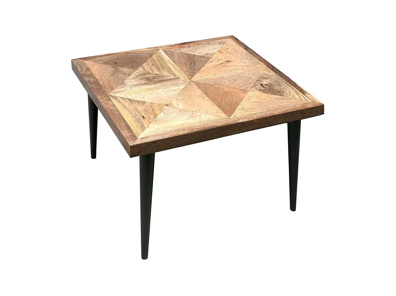 Couchtisch Sofatisch aus Mangobaum Massivholz und Metall