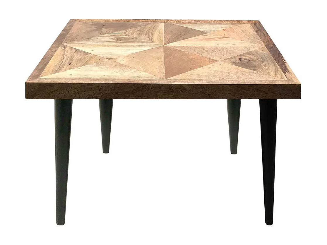 Couchtisch Sofatisch aus Mangobaum Massivholz und Metall