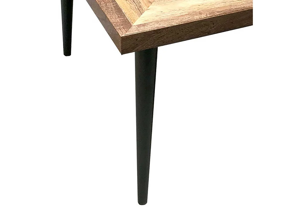 Couchtisch Sofatisch aus Mangobaum Massivholz und Metall