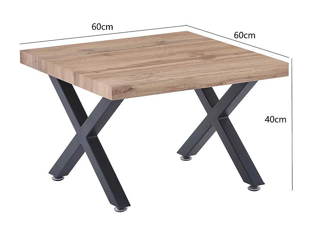 Rustikaler Couchtisch in Wildeichefarben Schwarz