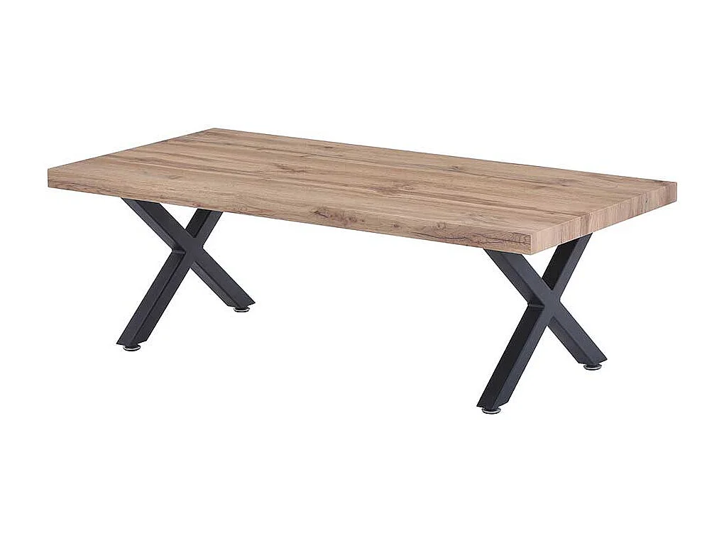 Rustikaler Couchtisch in Wildeichefarben Schwarz