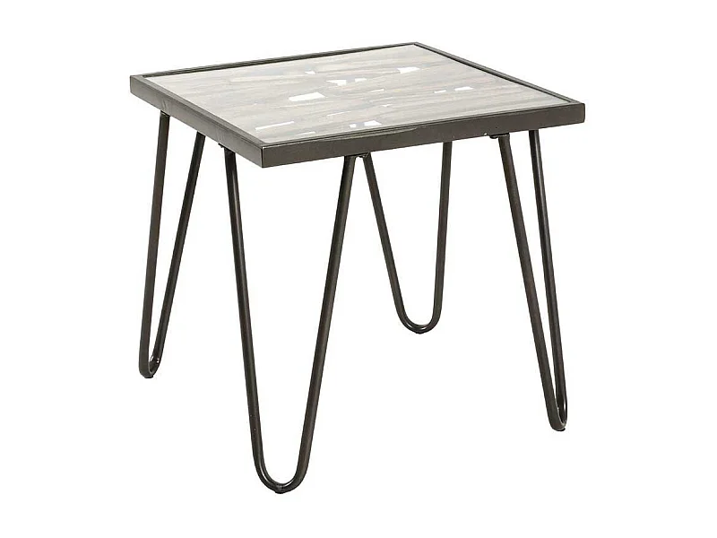 Industry Sofatisch mit Glasplatte Metall in Anthrazit