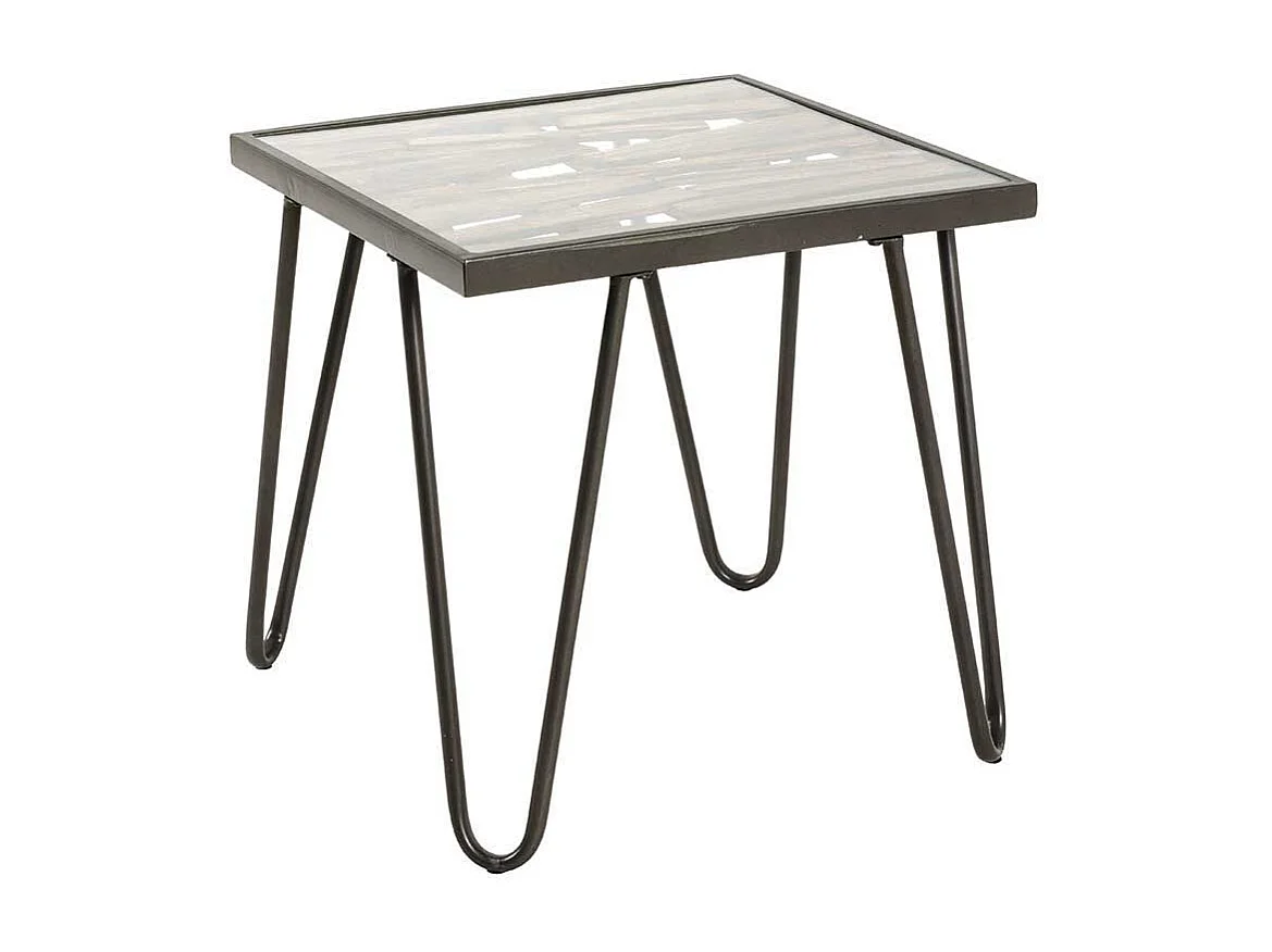 Industry Sofatisch mit Glasplatte Metall in Anthrazit