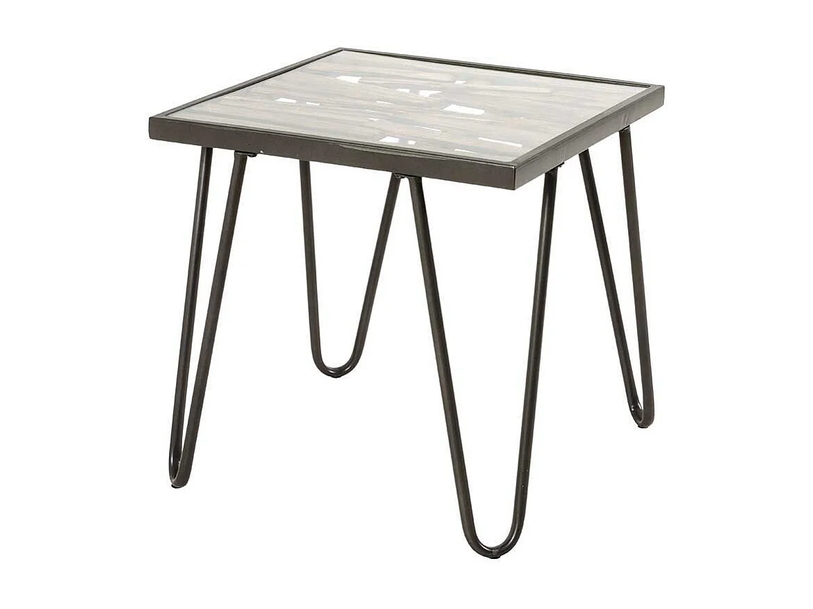 Industry Sofatisch mit Glasplatte Metall in Anthrazit