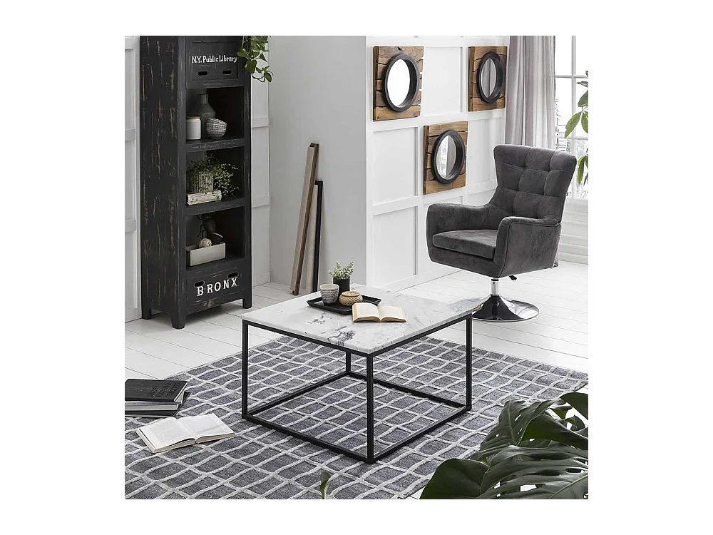 Sofatisch aus Marmorplatte Metall