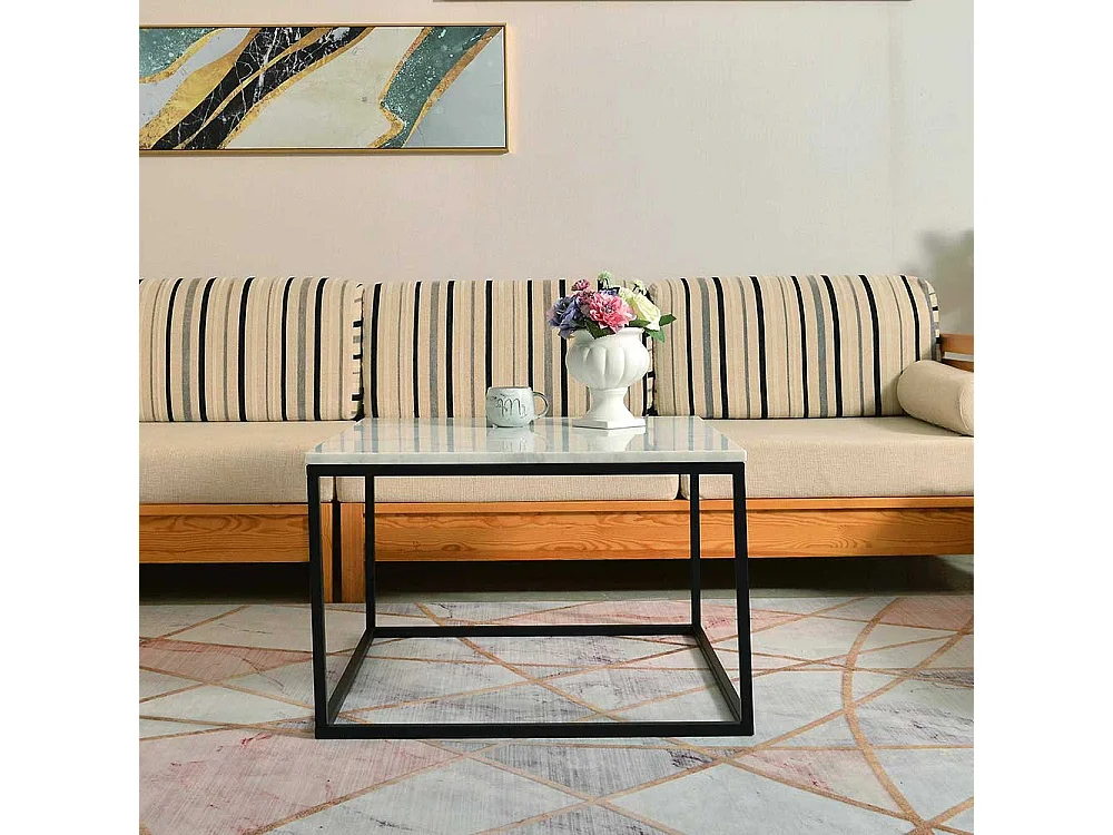 Sofatisch aus Marmorplatte Metall