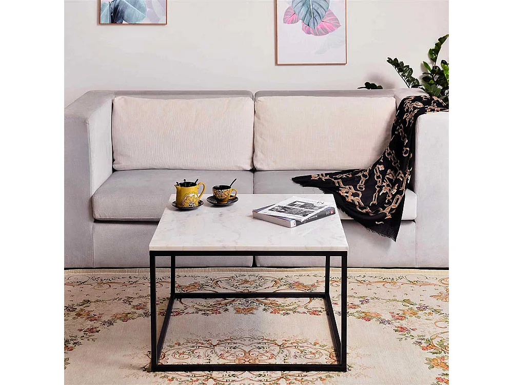 Sofatisch aus Marmorplatte Metall