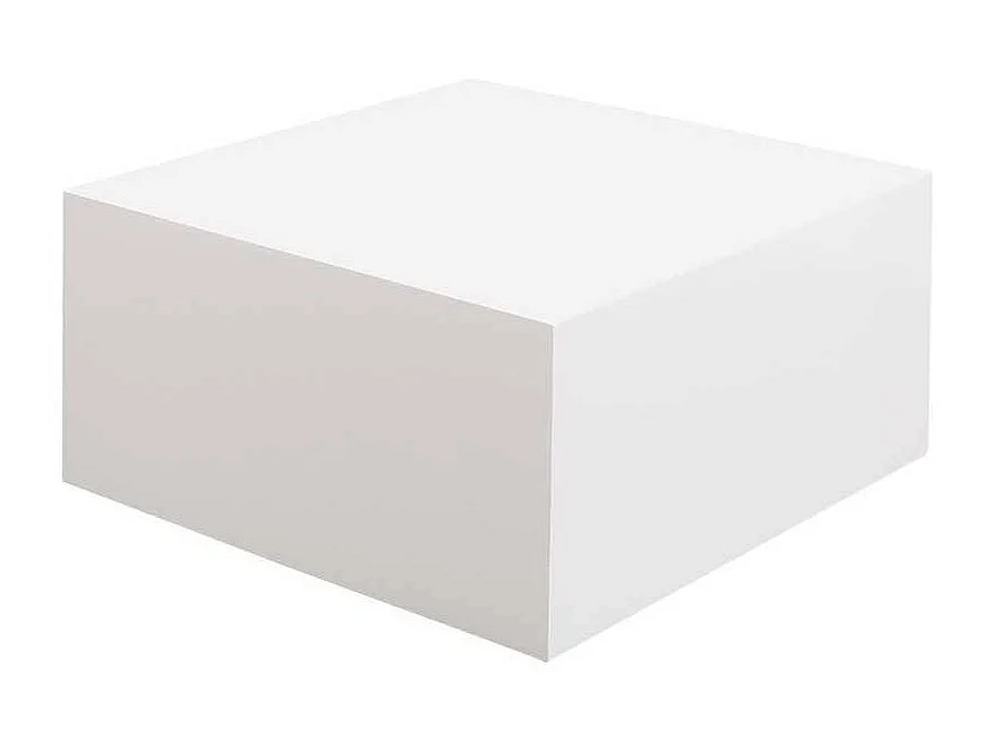 Wohnzimmertisch in Block Optik Weiß Hochglanz